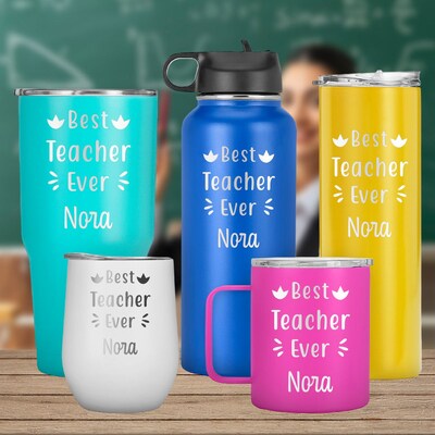 Best Teacher Ever Personalized with Name Tumbler, Teacher Appreciation, Travel Tumbler, Teacher Mug, Teacher day Gift - image1